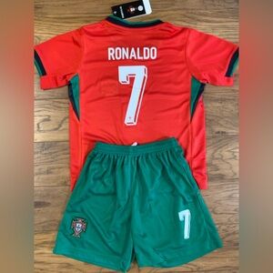 Ronaldo Portugal youth soccer Jersey Set - Small Medium Large XL 24 26 28 30